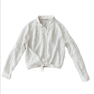SAGE THE LABEL Long Sleeve Tie Front Top